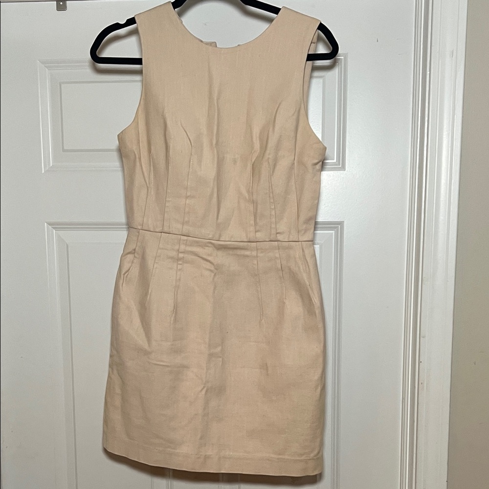 Elegant Cream Sleeveless Dress